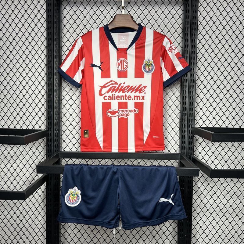 24-25 Chivas Guadalajara Home Kid Kits Youth Apparels AAAAJersey Wholesale Yupoo