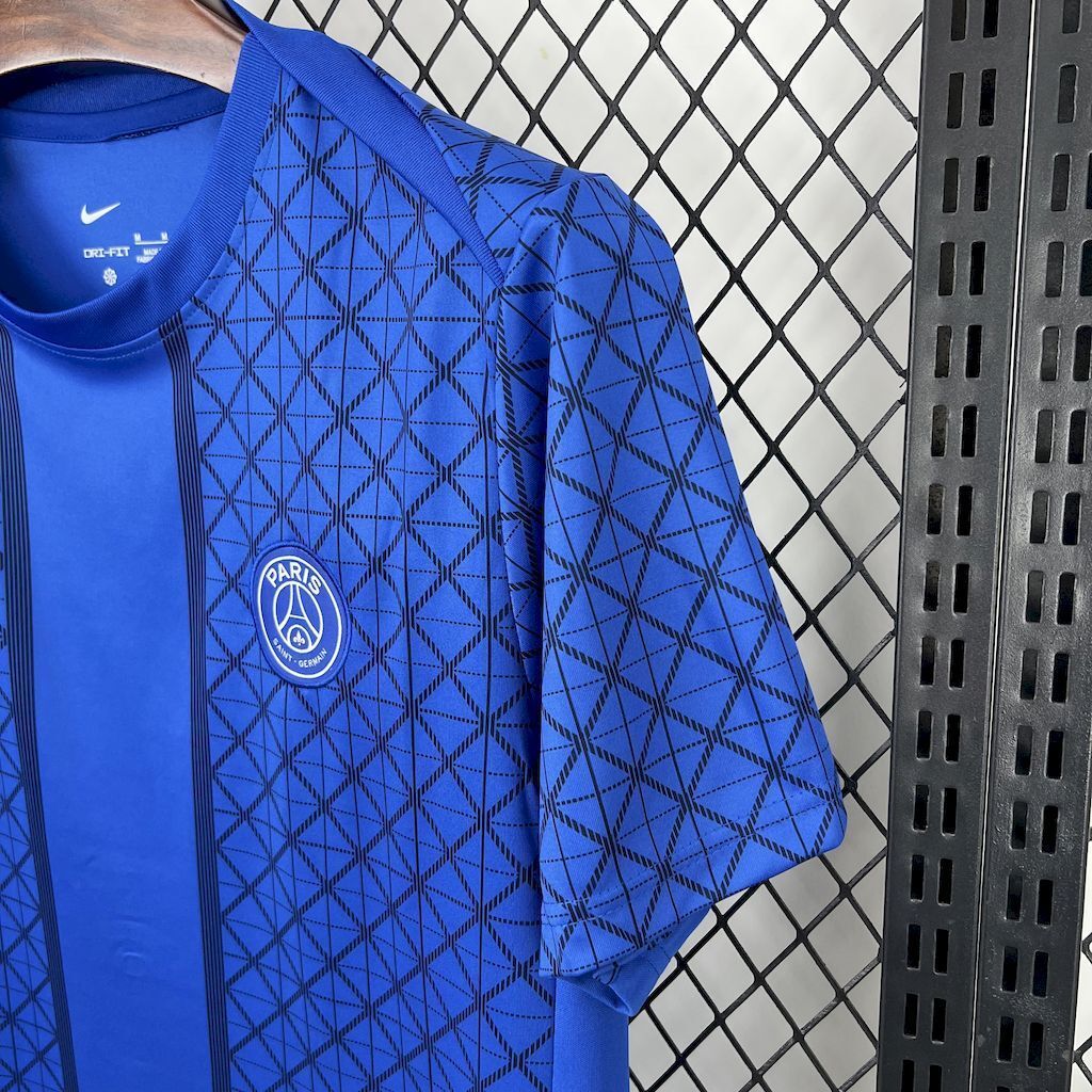 25-26 PSG Pre-Match Blue Shirt Football Uniform AAAAJersey Wholesale Yupoo 1