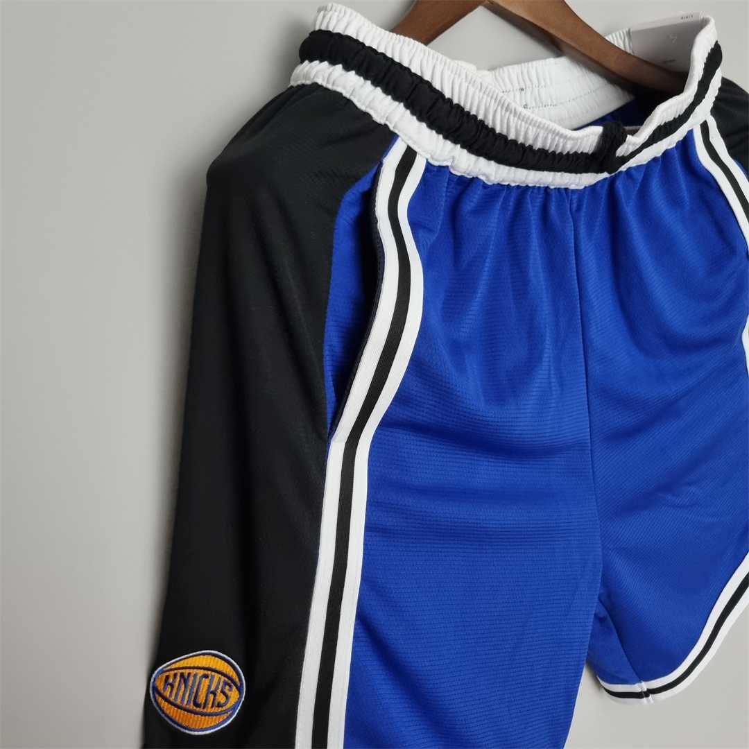 2022 New York Knicks NBA US Training Shorts Blue Black 5