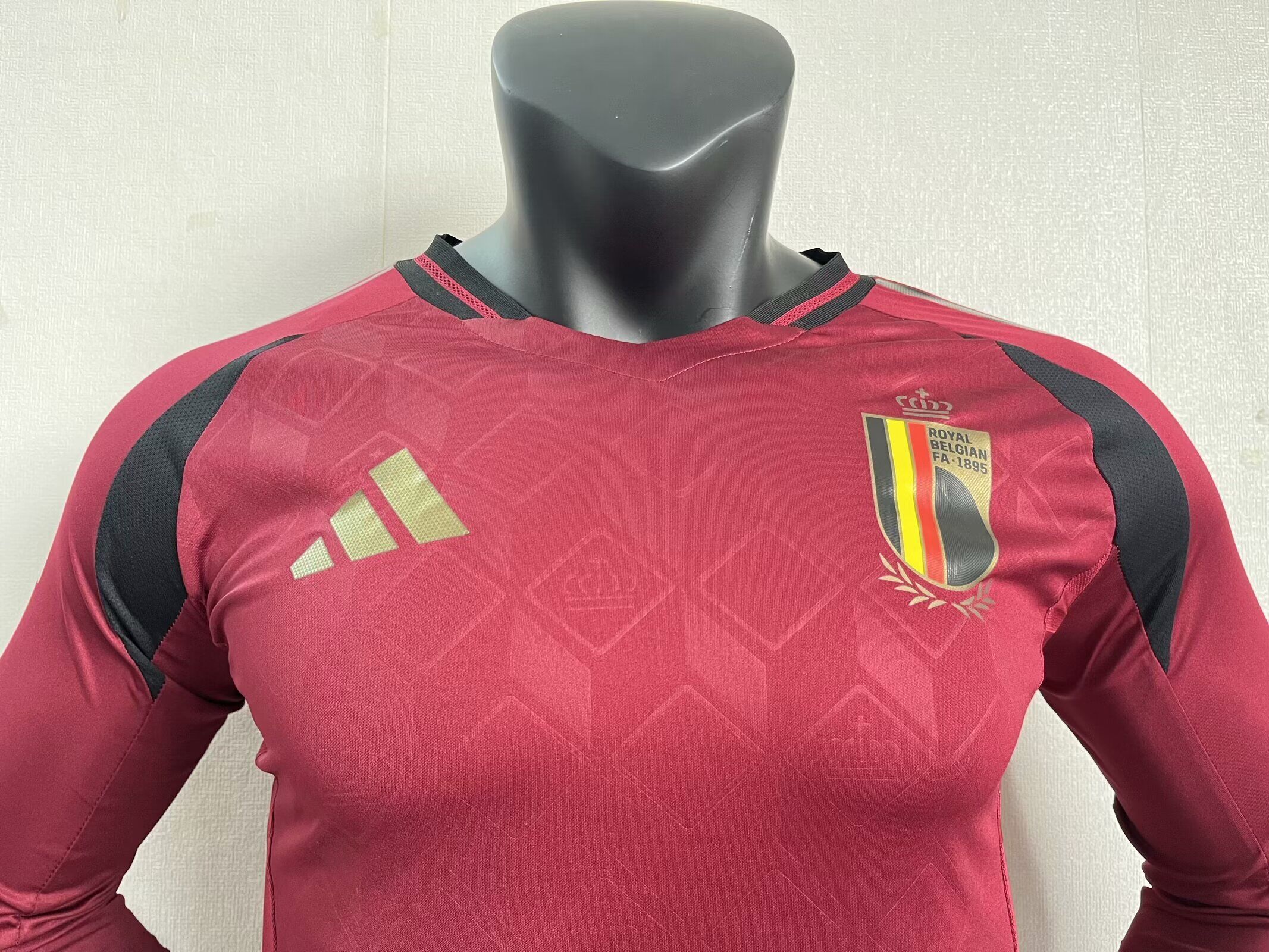2024 Belgium Home Long Sleeve Kit UEFA Euro Player Version Shirt Football AAAAJersey Supplier 1