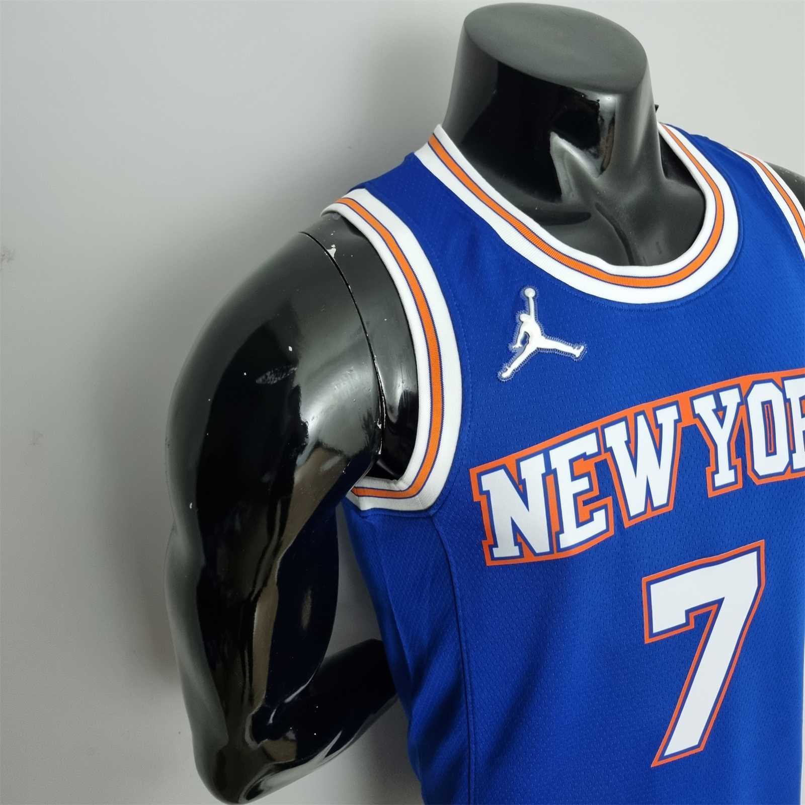75th Anniversary Anthony #7 New York Knicks Jordan Limited Blue NBA Jersey 1