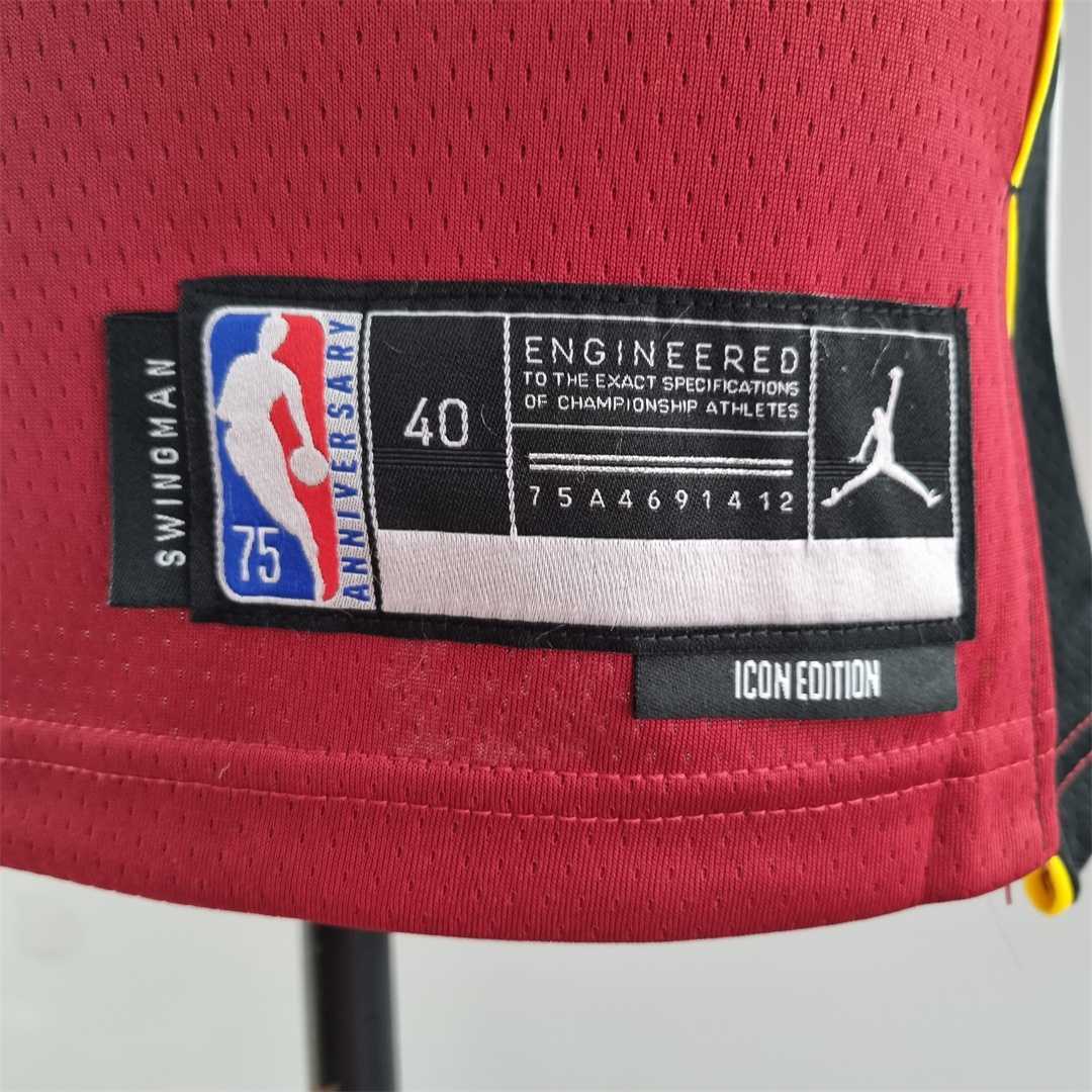 75th Anniversary Miami Heat Jordan WADE #3 Burgundy NBA Jersey 8