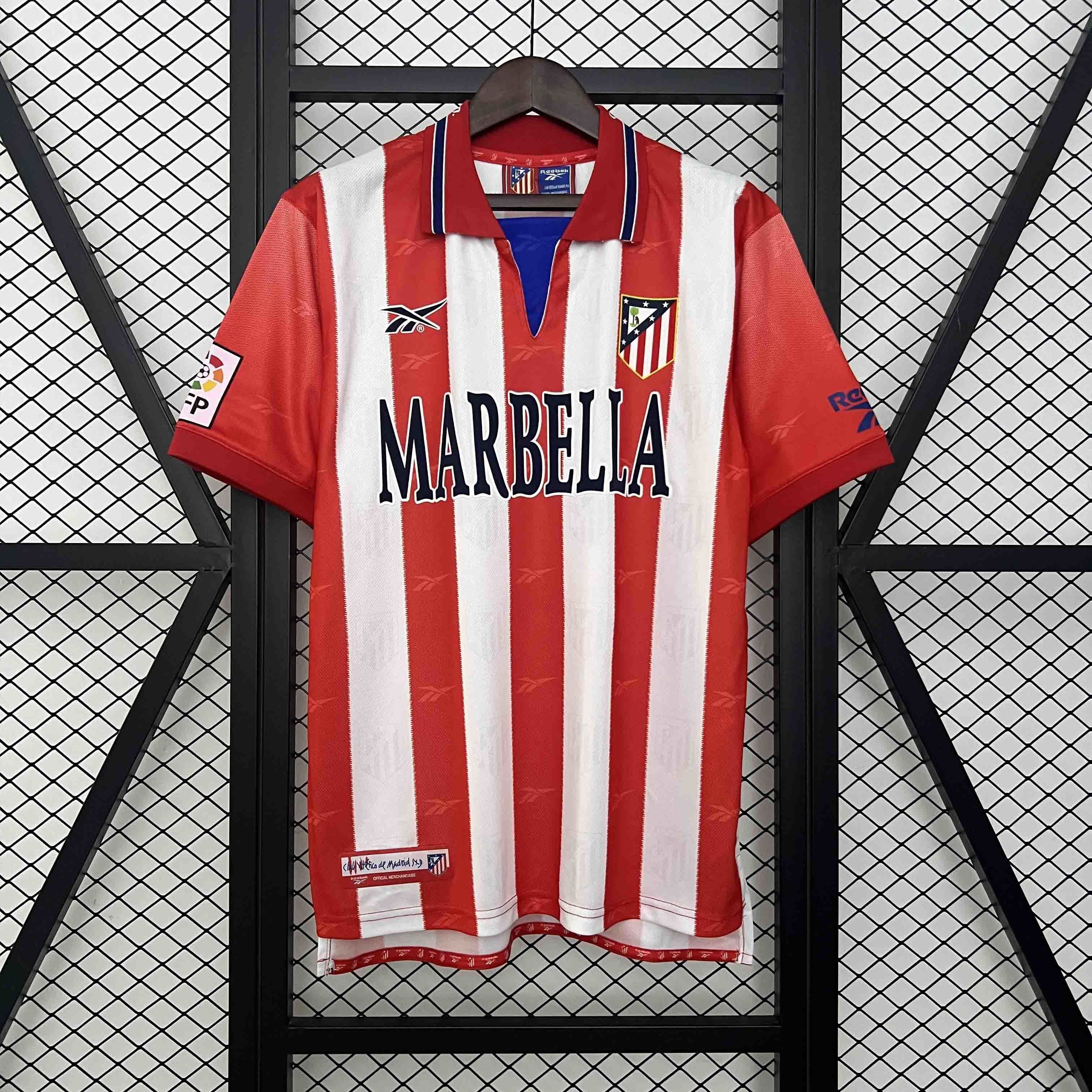 98-99 Atletico Madrid Home Retro Kit Vintage Shirt AAAAJersey Supplier Yupoo