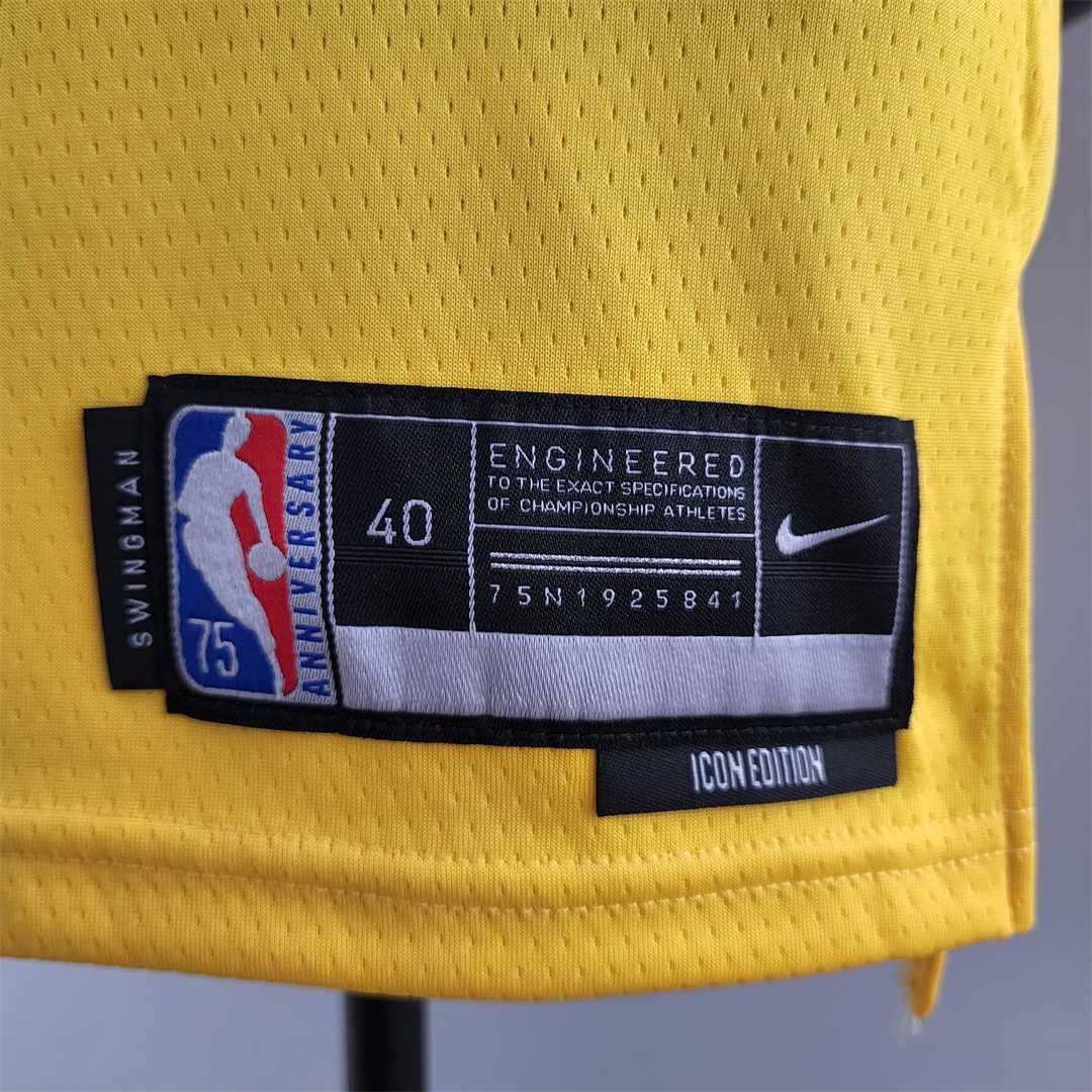 75th Anniversary TOSCANO #95 Los Angeles Lakers Yellow NBA Jersey 8