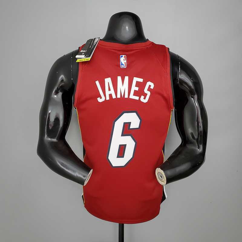 New Miami Heat Jordan JAMES #6 Burgundy 4