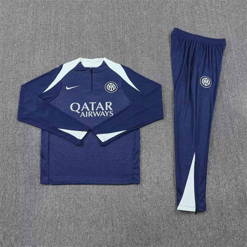25-26 Inter Milan Navy&Grey Training Kits Long Football Tracksuits 1