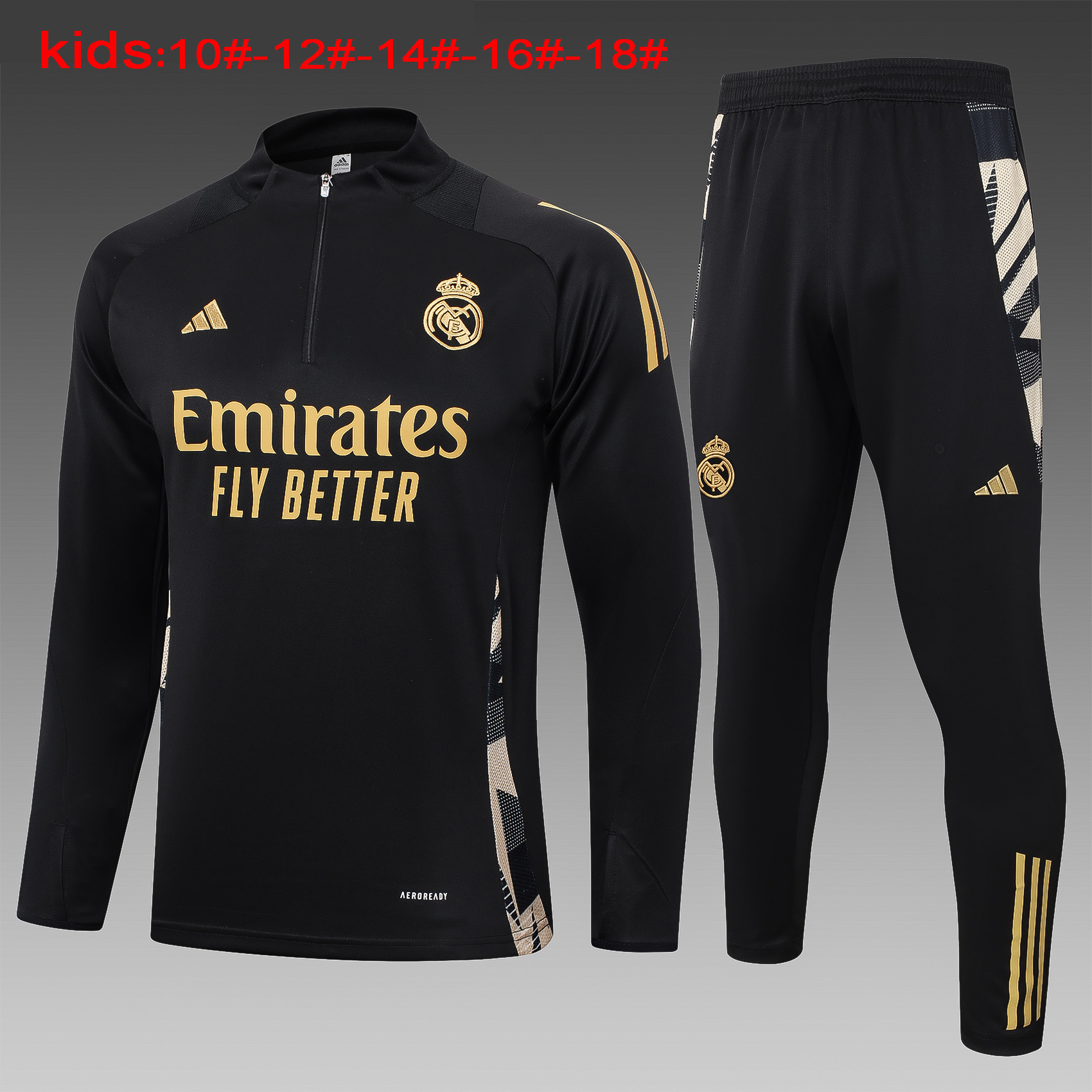24-25 Real Madrid Kids Long Sleeve Training Suit Football Shirts