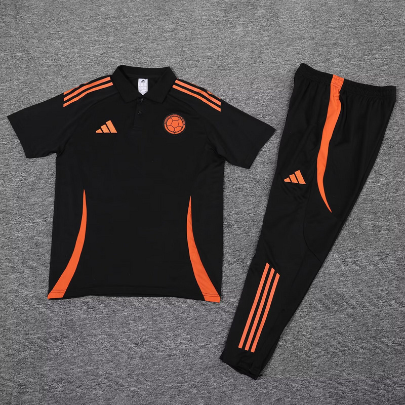 25-26 Colombia Black POLO Training Kits Football Tracksuits 2