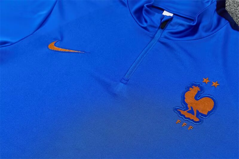 2026 France Mens Kit Colorful Blue Half Pull Training Suit Yupoo 7 5