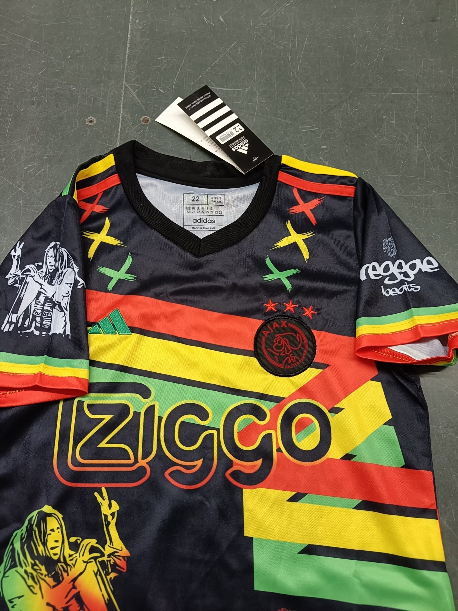 23-24 Ajax Kids Bob Marley Special Edition Kit Size-16-28 Soccer Jersey Yupoo 2