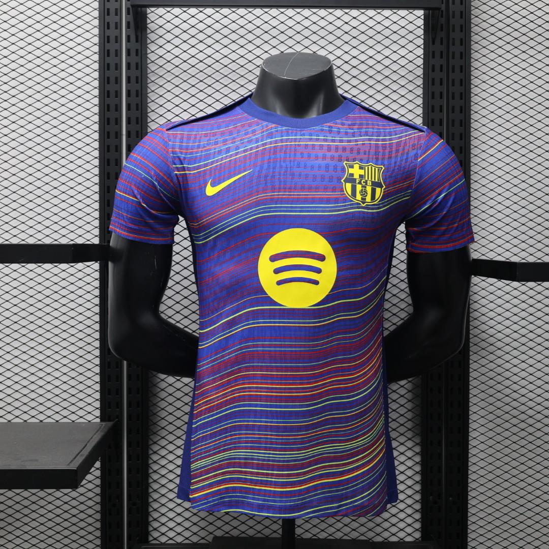 25-26 Barcelona Pre-Match Kit Player Version Striped Shirt Soccer AAAAJersey Yupoo