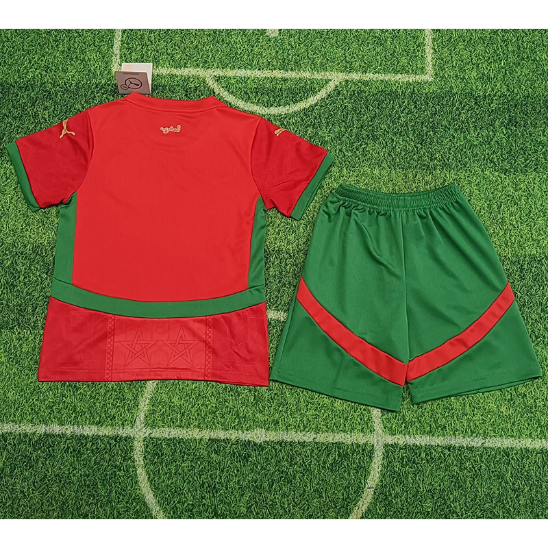 24-25 Morocco Home Kid Kits Youth Apparels Soccer AAAAJersey Yupoo 1