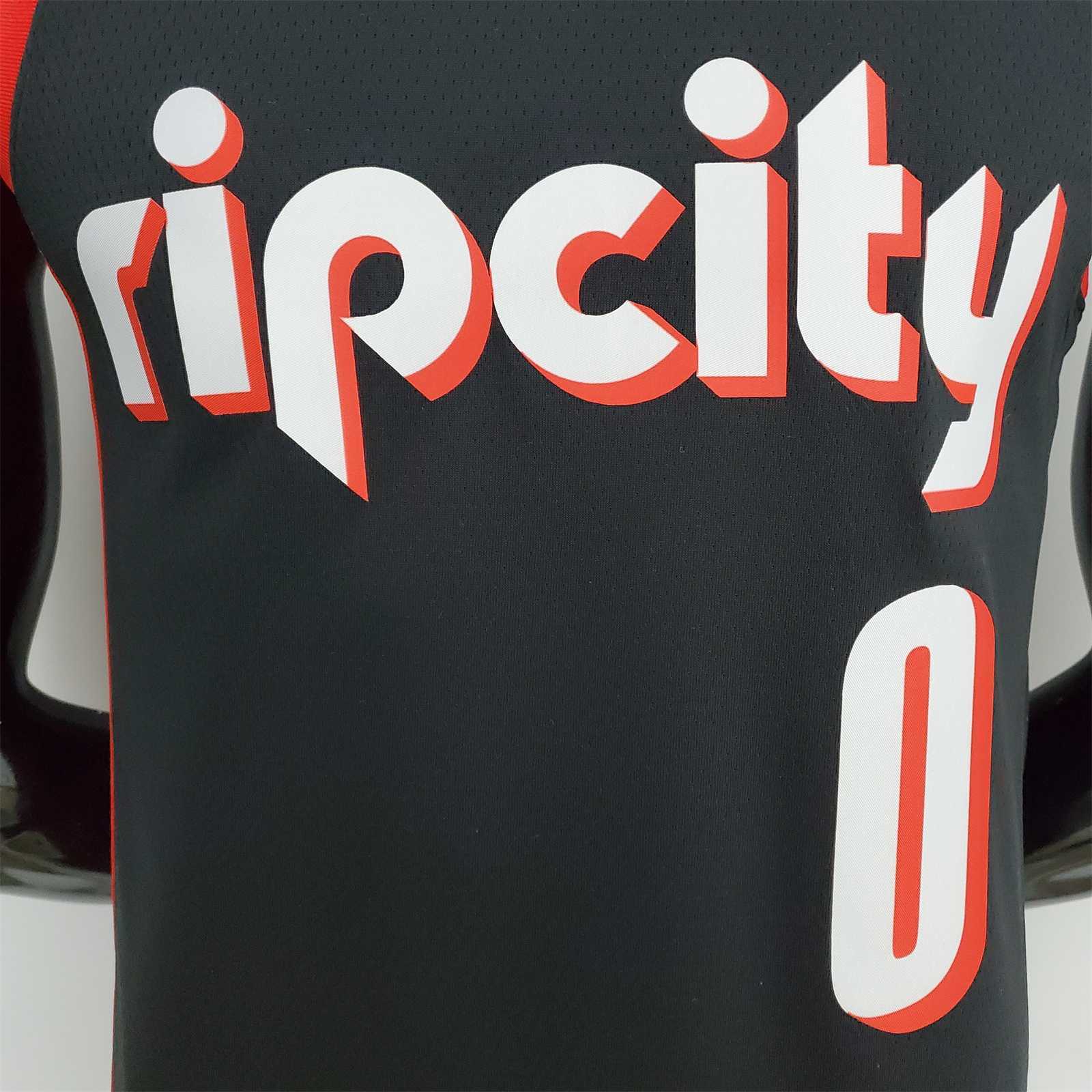 2022 Season Lillard #0 Trail Blazers Urban Edition Black NBA Jersey 2