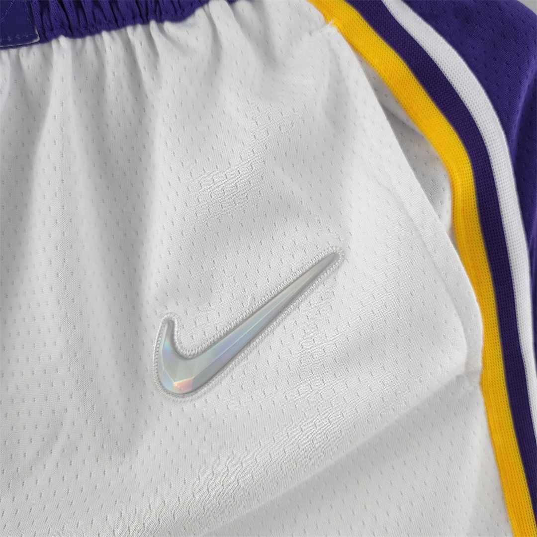 75th anniversary Los Angeles Lakers white NBA shorts 1