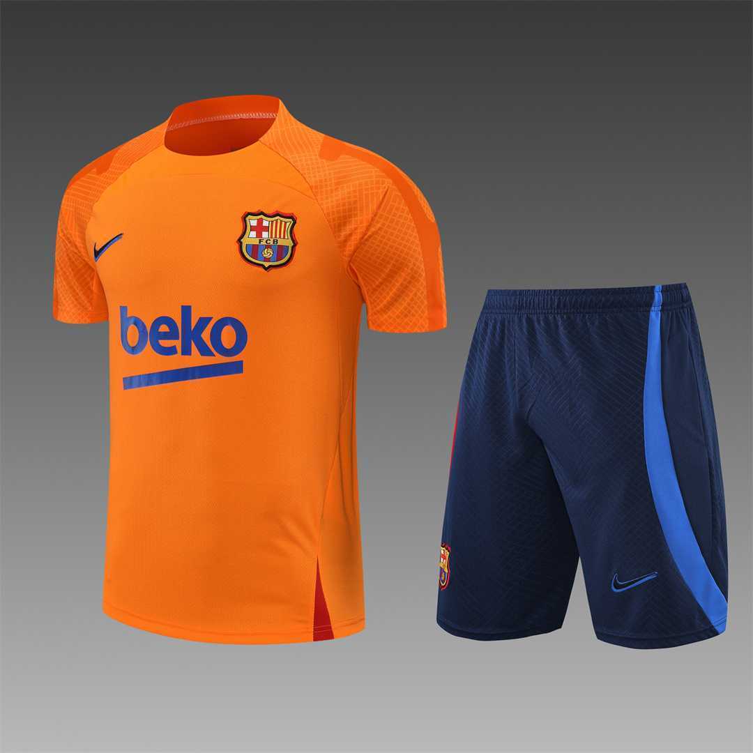 22-23 Barcelona training suit short sleeve kit orange