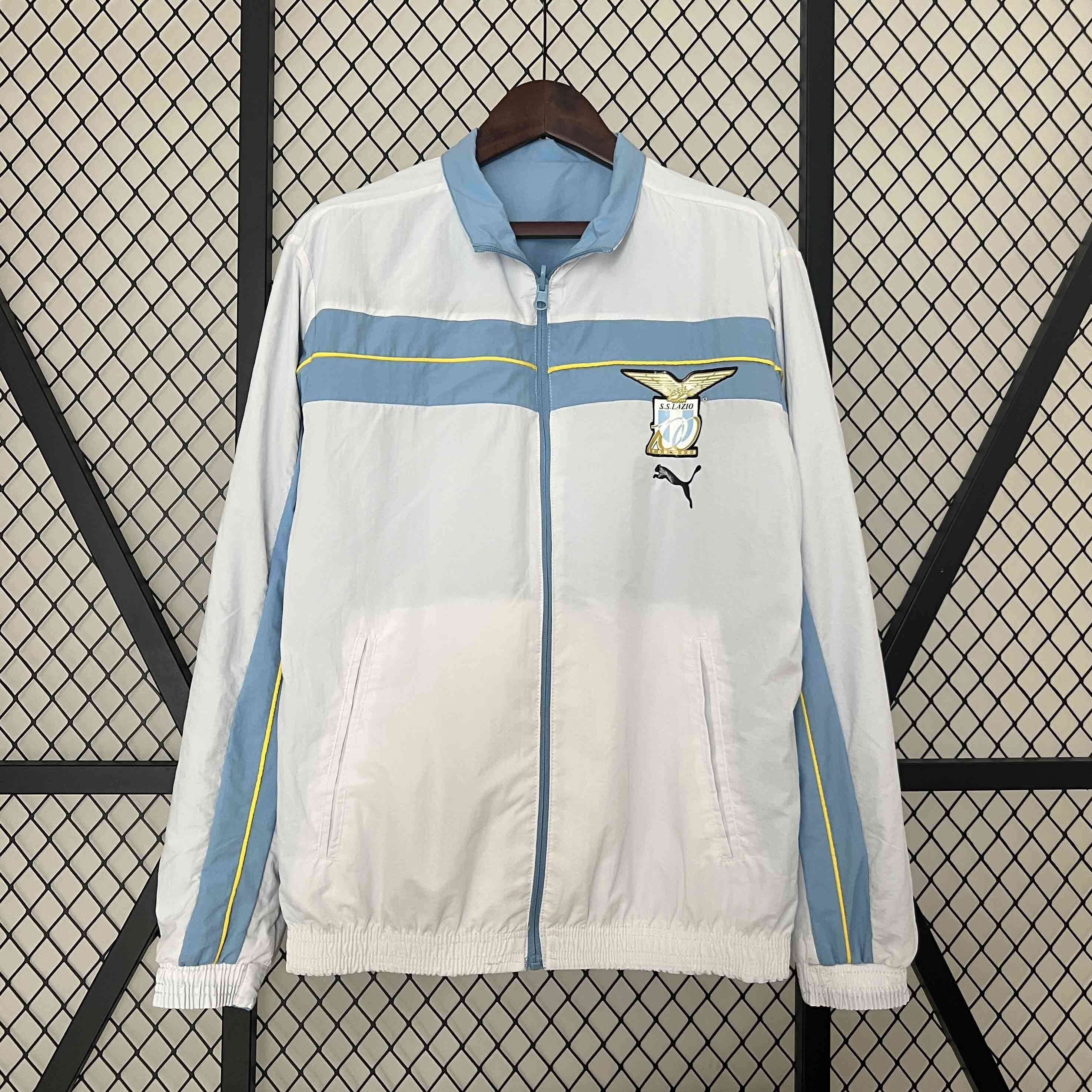 23-24 Lazio Blue and White Reversible Windbreaker Double-Sides Jacket Football Replicas 2