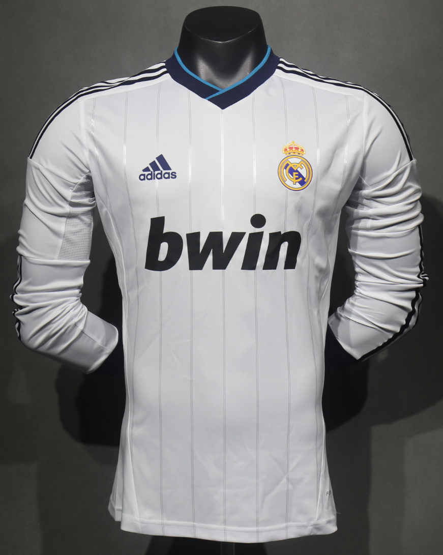 12-13 Real Madrid Home Retro Kit Vintage Player Version Long Sleeve Shirt AAAAJersey Dropship Y
