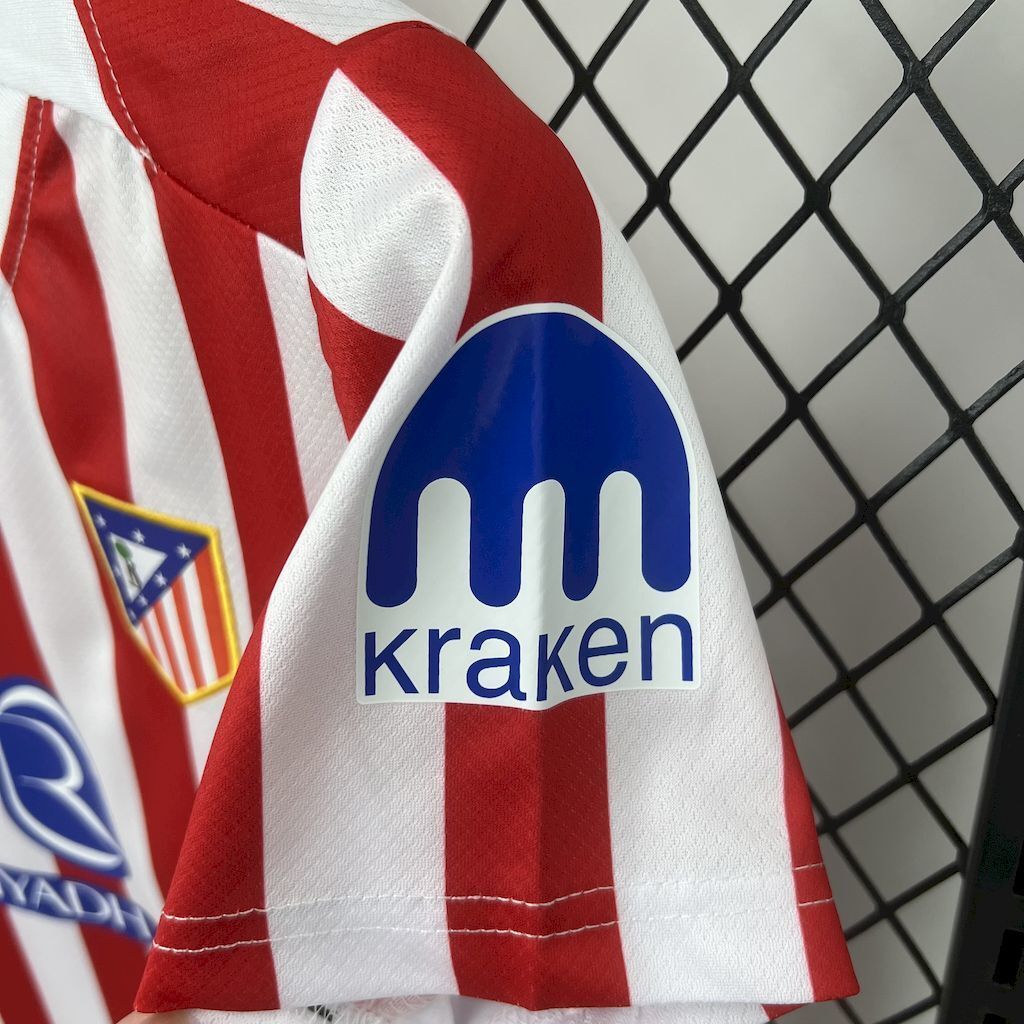 25-26 Atletico Madrid Home Kid Kits Youth Apparels AAAAJersey Supply Yupoo 3
