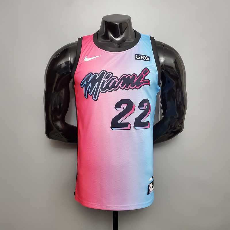 New Miami Heat BUTLER #22 City Edition Pink Blue Gradient Color