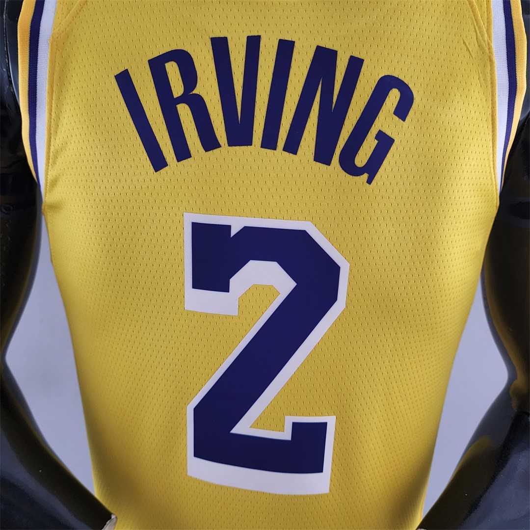 75th Anniversary IRVING #2 Los Angeles Lakers Yellow NBA Jersey 5