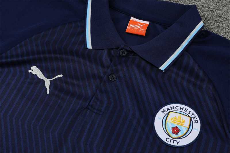 Manchester City Polo deep royal blue stripes 3