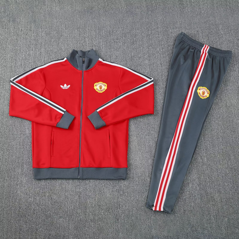 25-26 Manchester United Tracksuit Red Long Jacket Suits 1