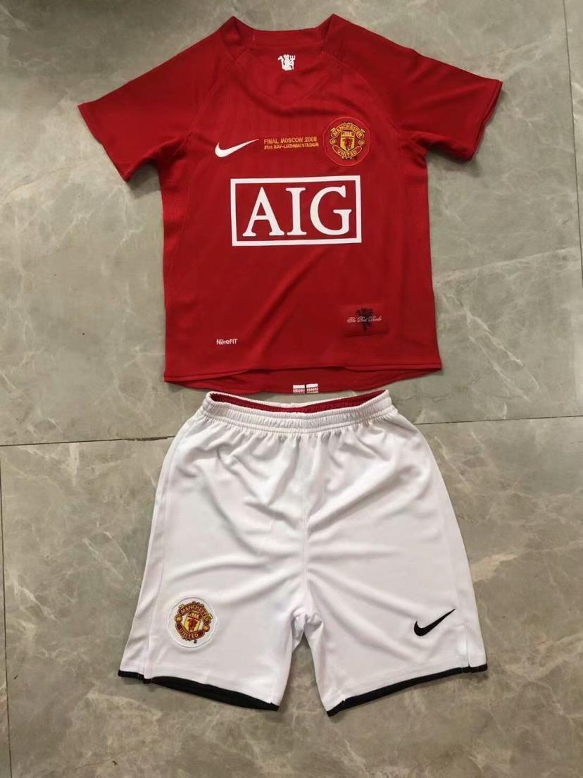 07-08 Manchester United Home Retro UCL final home kid kits 4