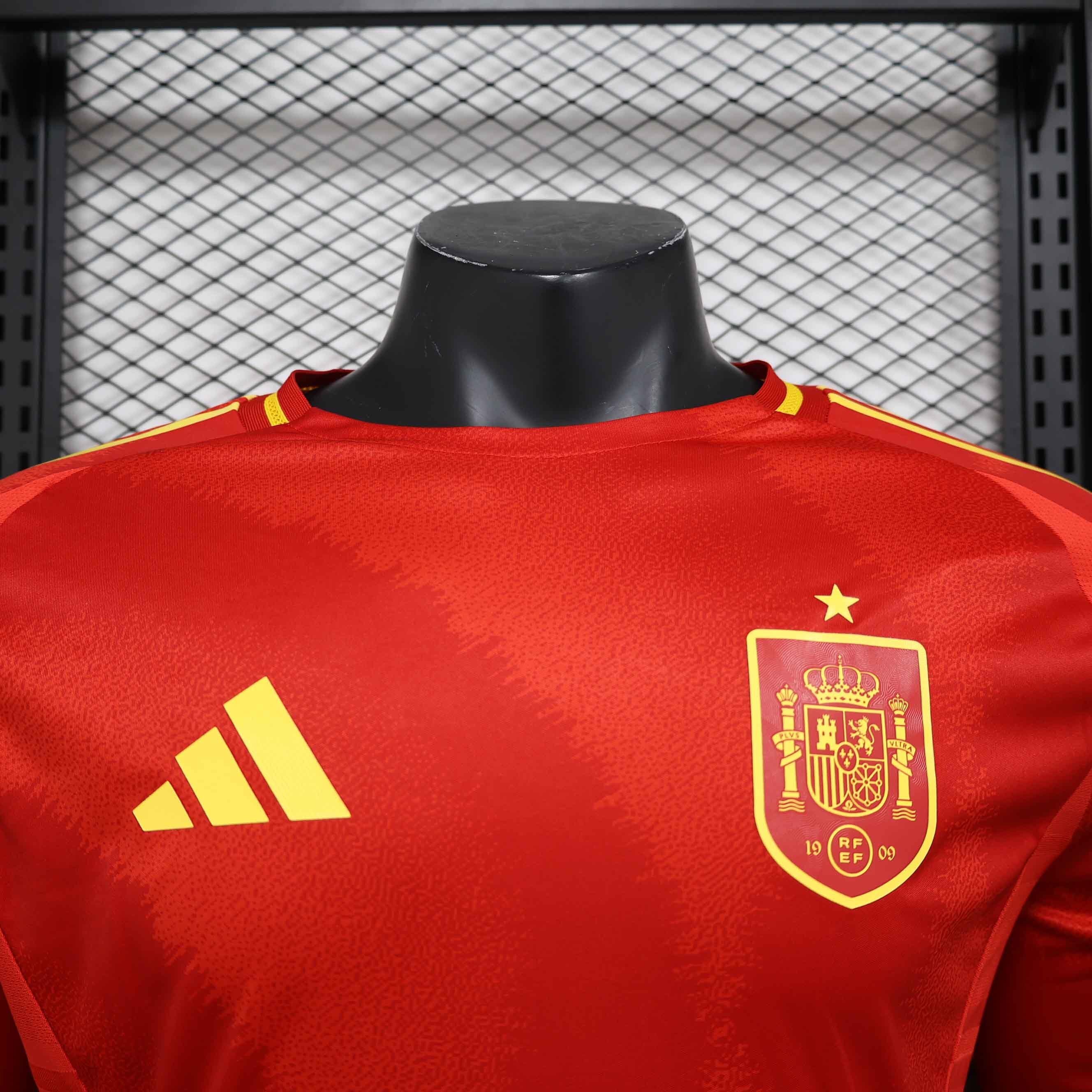 2024 Spain Home Long Sleeve Kit Player Version Shirt Sport AAAAJersey Yupoo 1