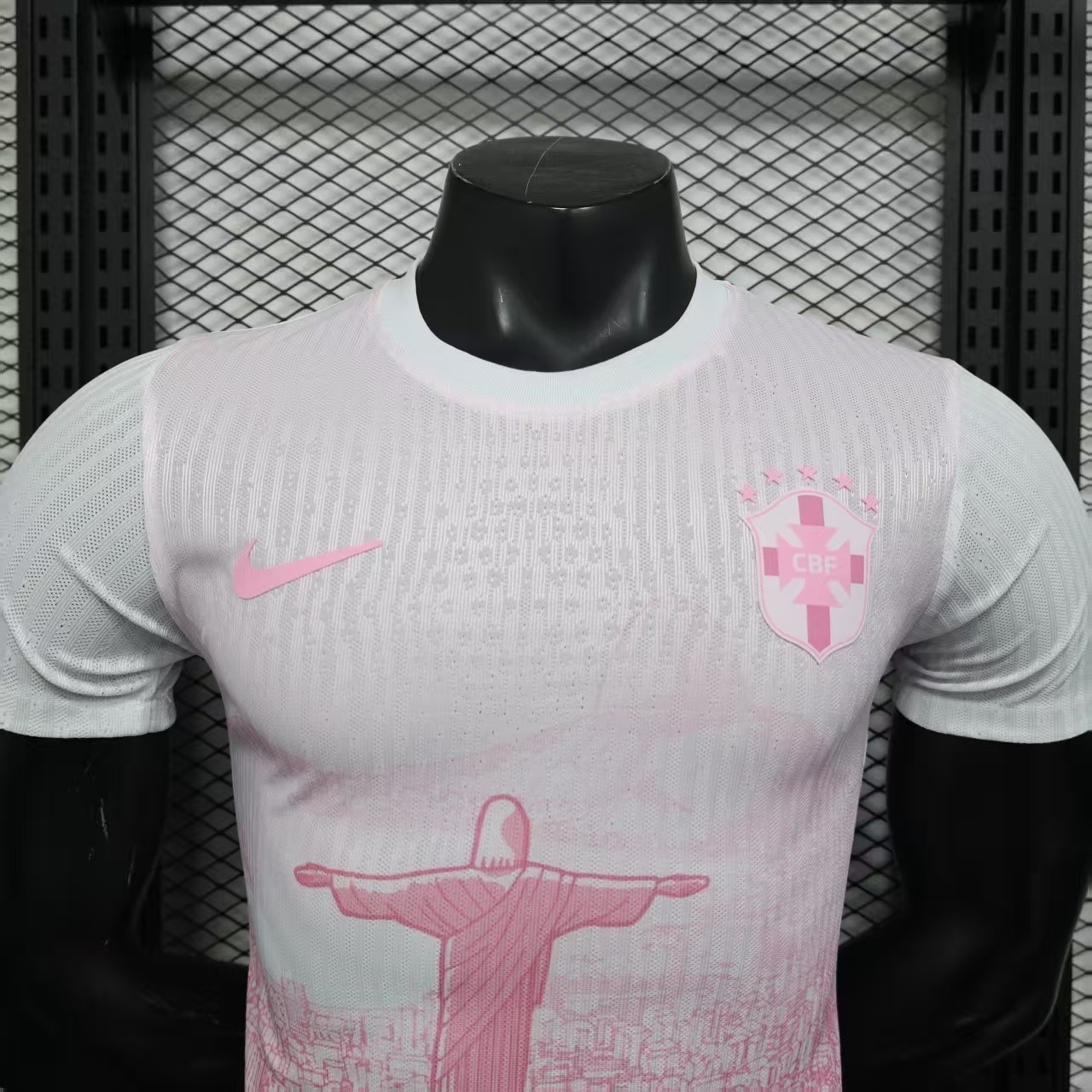 2025 Brazil Cristo Redentor Pink Special Edition Football Player Version T-Shirt AAAAJersey Yup 4