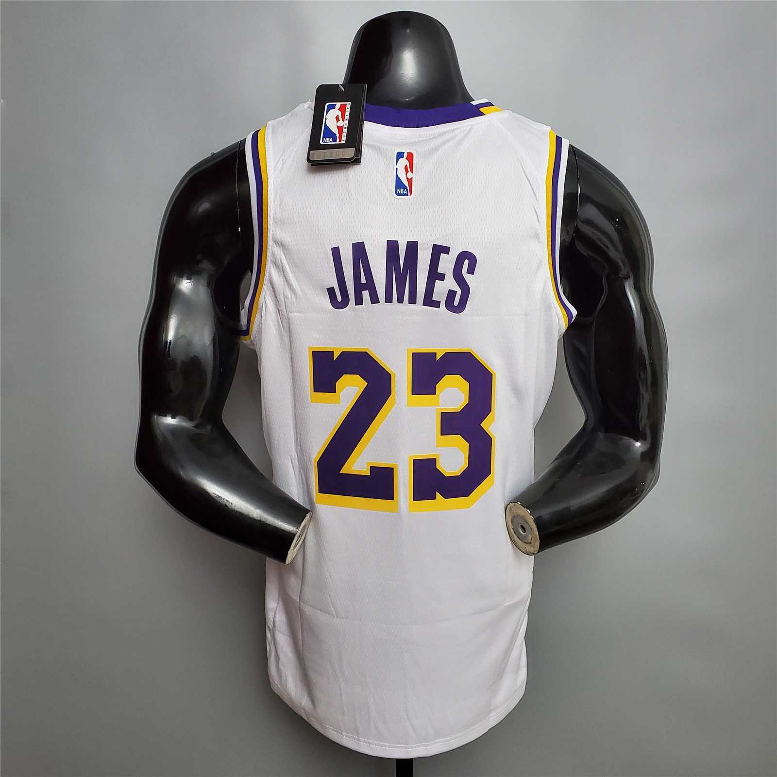 James #23 Lakers Round neck white 6