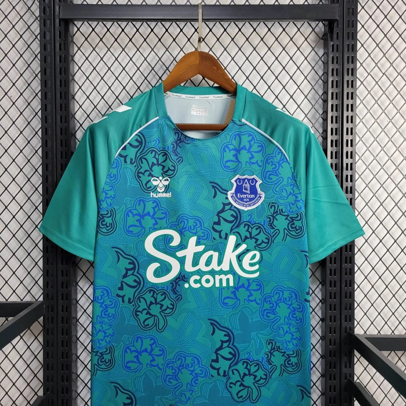 23-24 Everton Hummel Limited Edition Kit Pre-Match Shamrock Shirt Soccer Jerseys Yupoo 1
