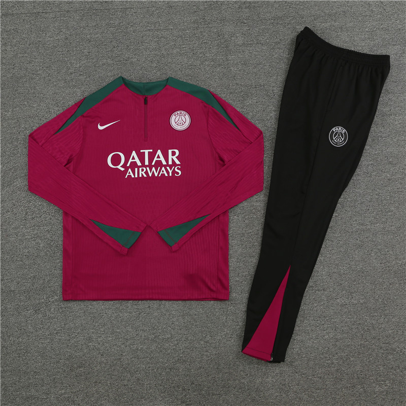 24-25 PSG Long Sleeve Tracksuit Red Training Suits Football AAAAJersey Yupoo 2
