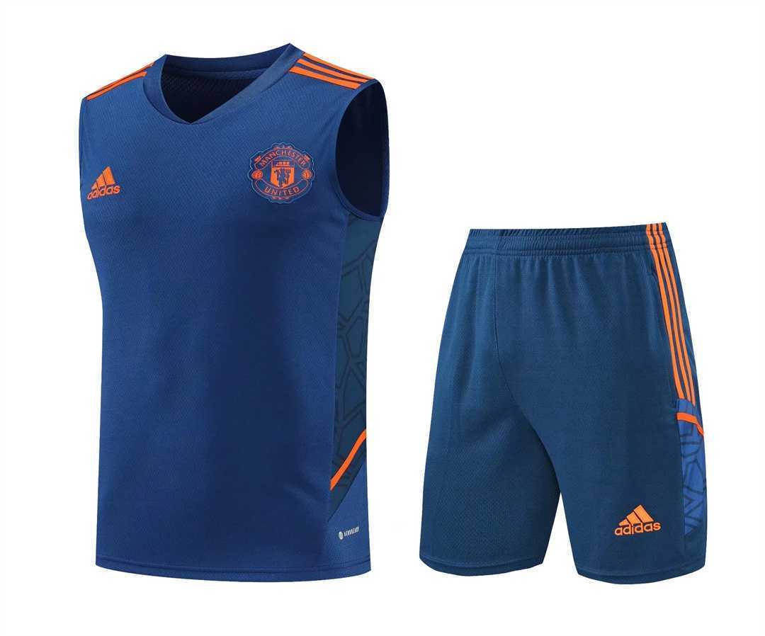 22-23 Manchester United vest training suit kit navy blue