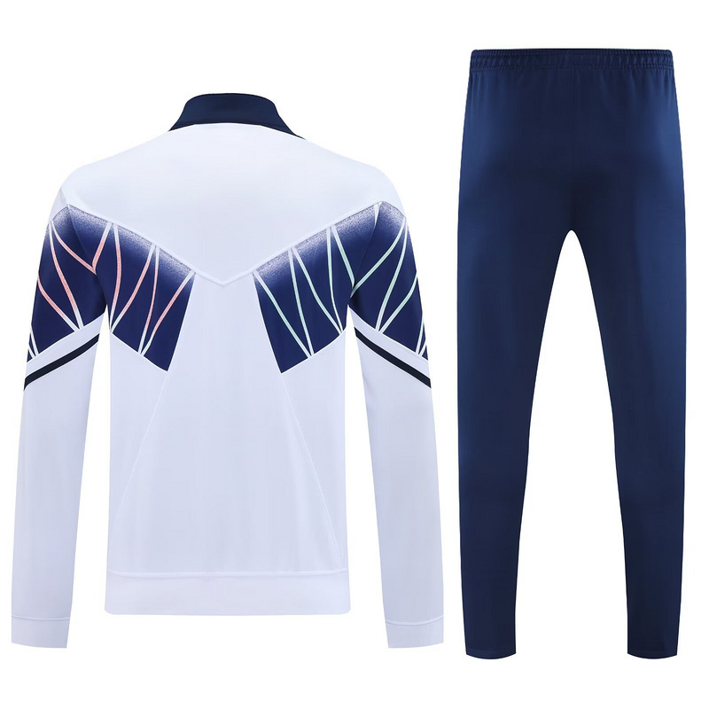 25-26 Italy Chandal Retro Blanco Football Tracksuits Long Jacket Suits 2