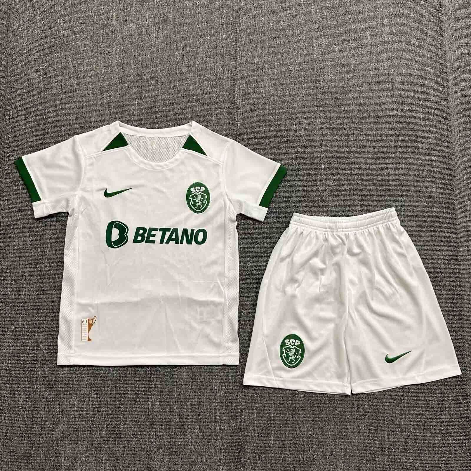 24-25 Sporting CP Away Kid Kits Youth Apparels AAAAJersey Wholesale Yupoo-1