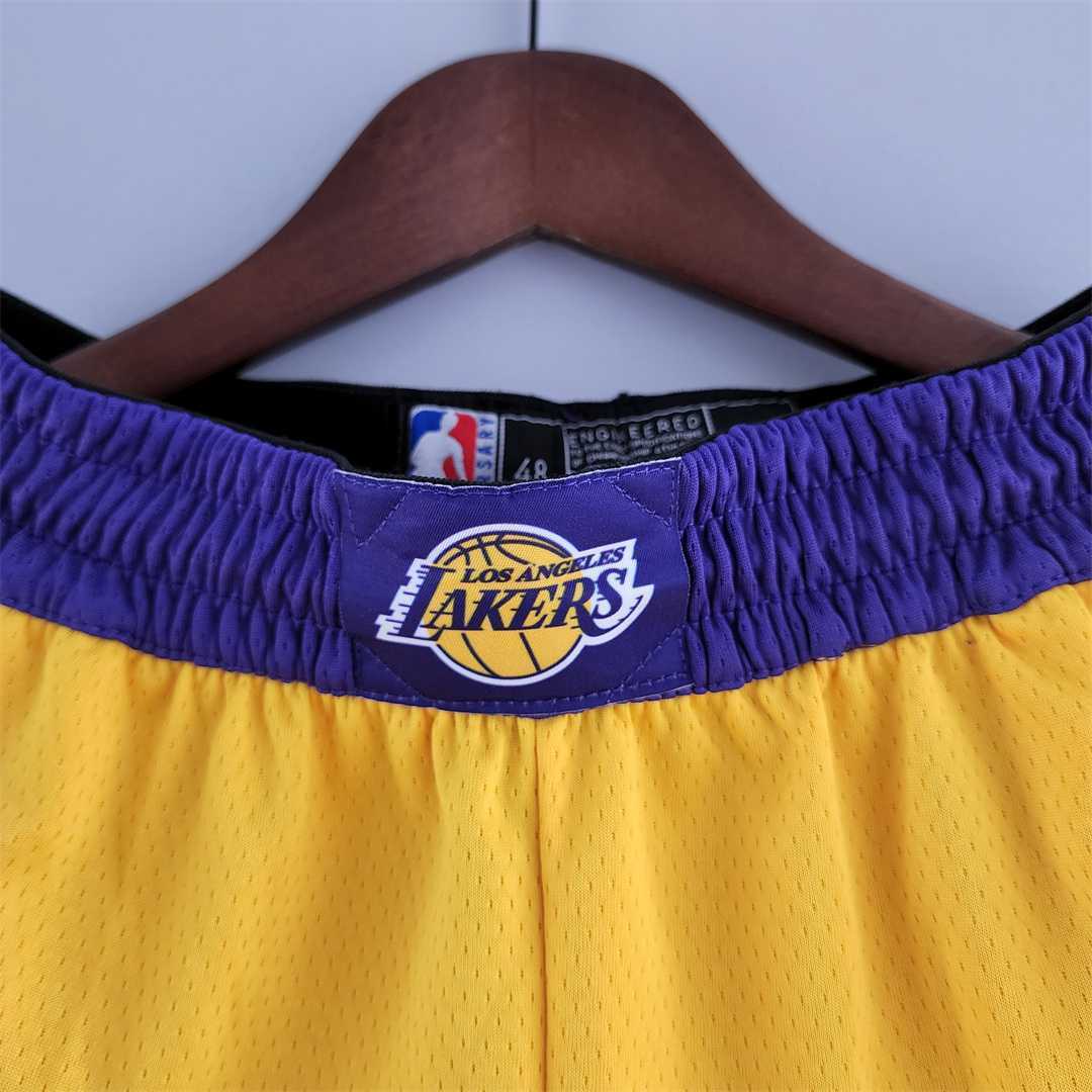 75th anniversary Los Angeles Lakers Yellow NBA shorts 3