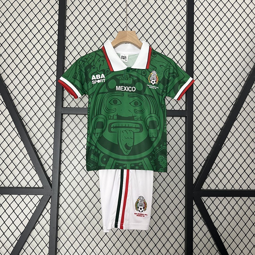 1998 Mexico Home Kids Retro Kits World Cup Shirt Soccer Jerseys Yupoo