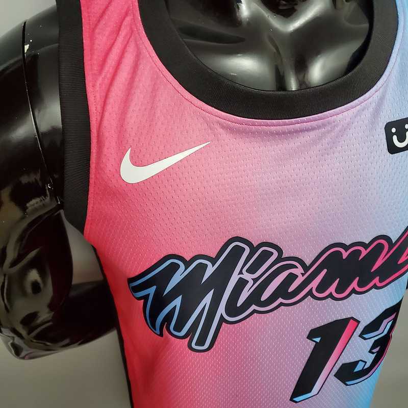 New Miami Heat ADEBAYO#13 City Edition Pink Blue Gradient Color 7