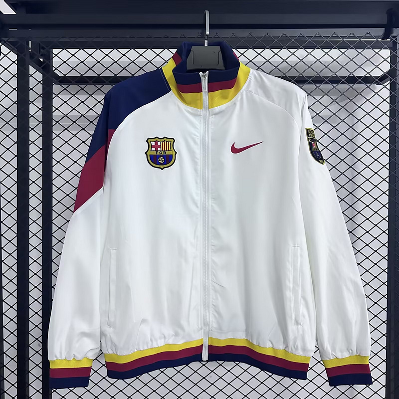 25-26 Barcelona White Windbreaker Jackets AAAAJersey Dropship Yupoo