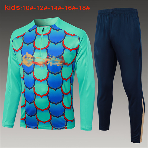 24-25 Barcelona Kids Long Sleeve Training Suit Football Shirts