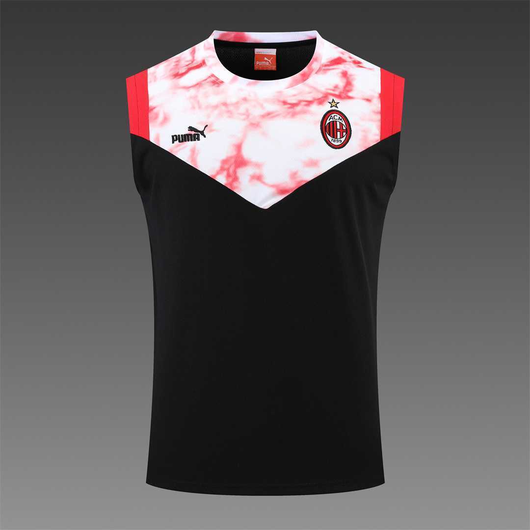22-23 AC Milan vest training suit kit black red 4