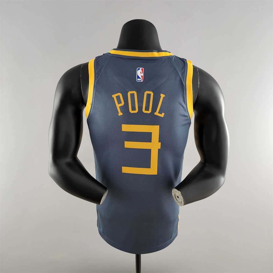 2018 POOLE#3 Golden State Warriors Grey NBA Jersey 2