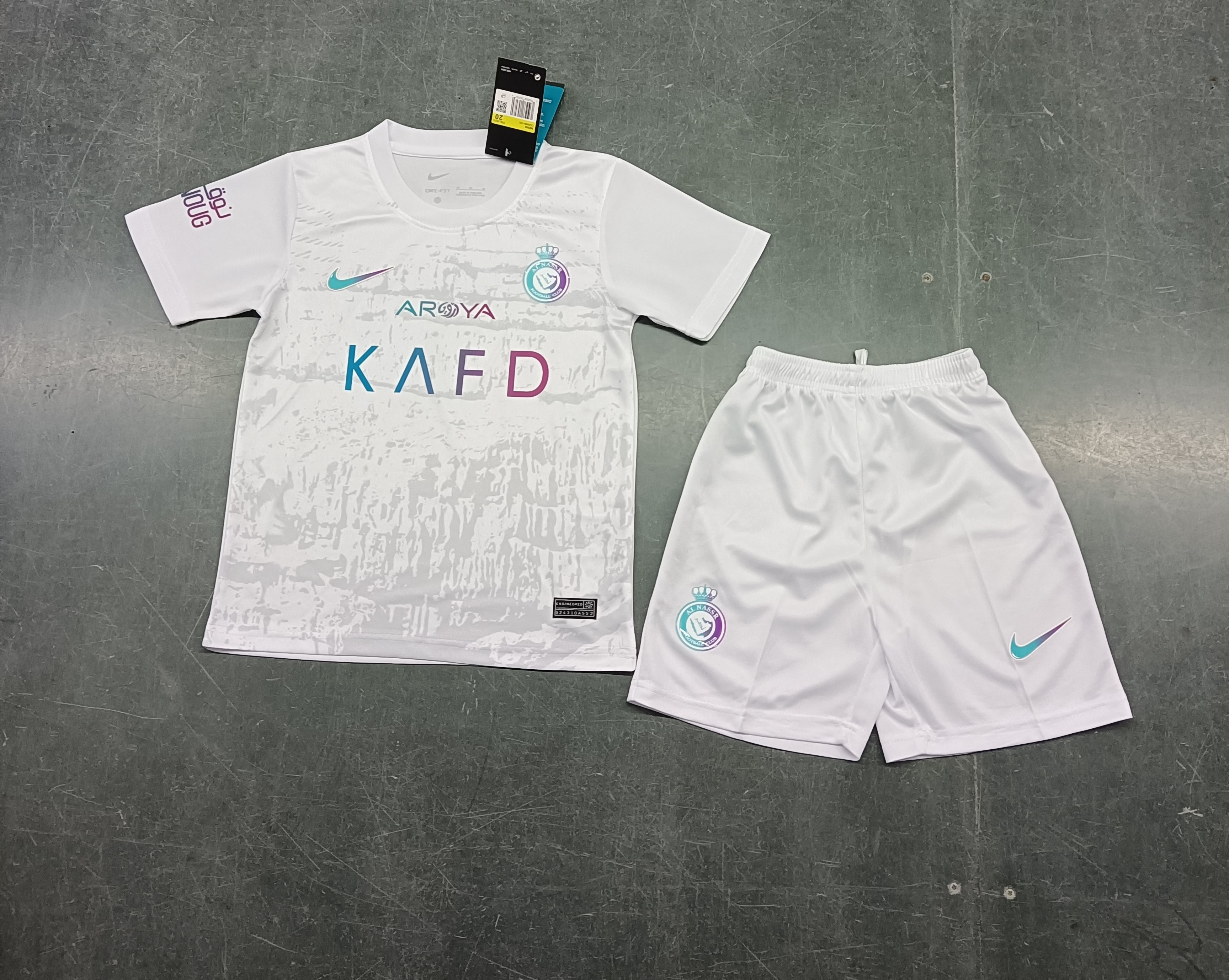 23-24 Saudi Al-Nassr Third Kids Kit Size-16-28 Football Jersey Yupoo 1