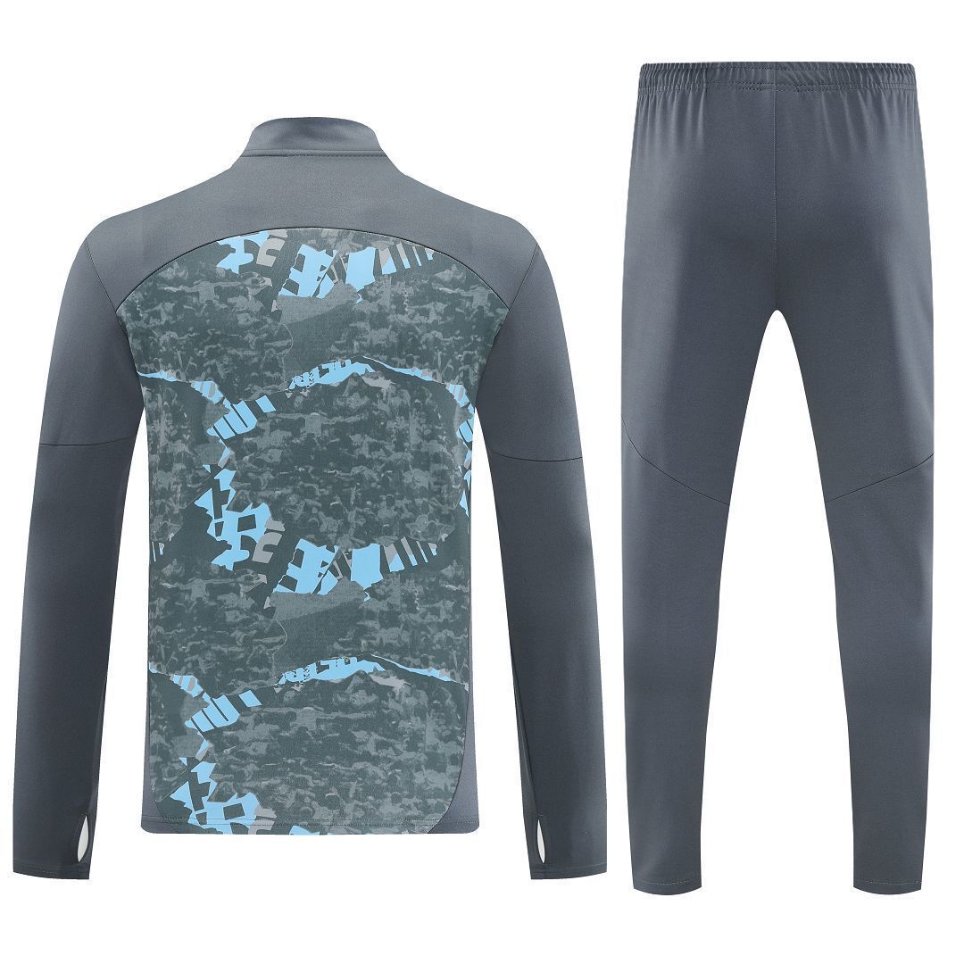 25-26 Manchester City Training Kits Long Grey Football Tracksuits 2