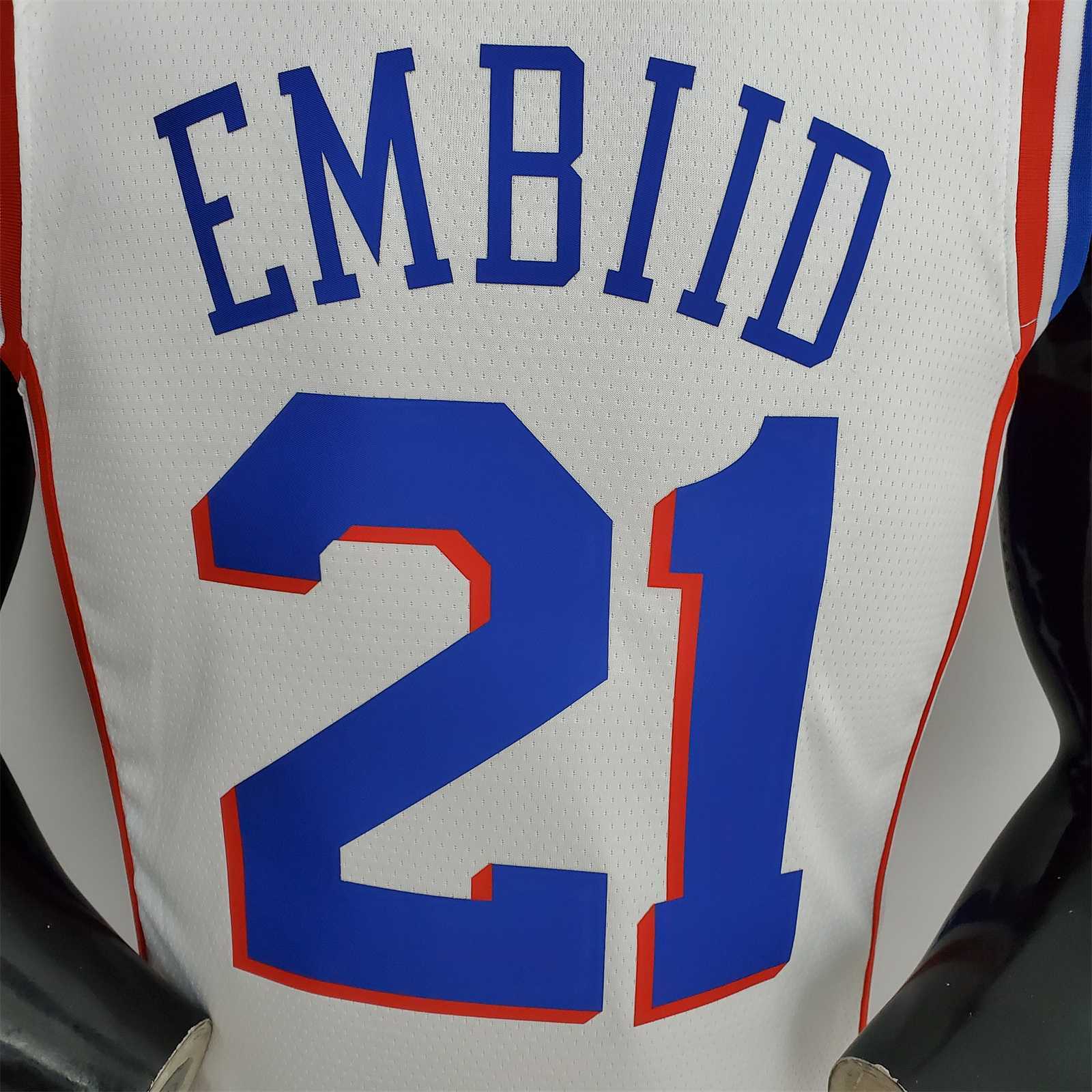75th Anniversary Philadelphia 76ers EMBIID#21 White NBA Jersey 7