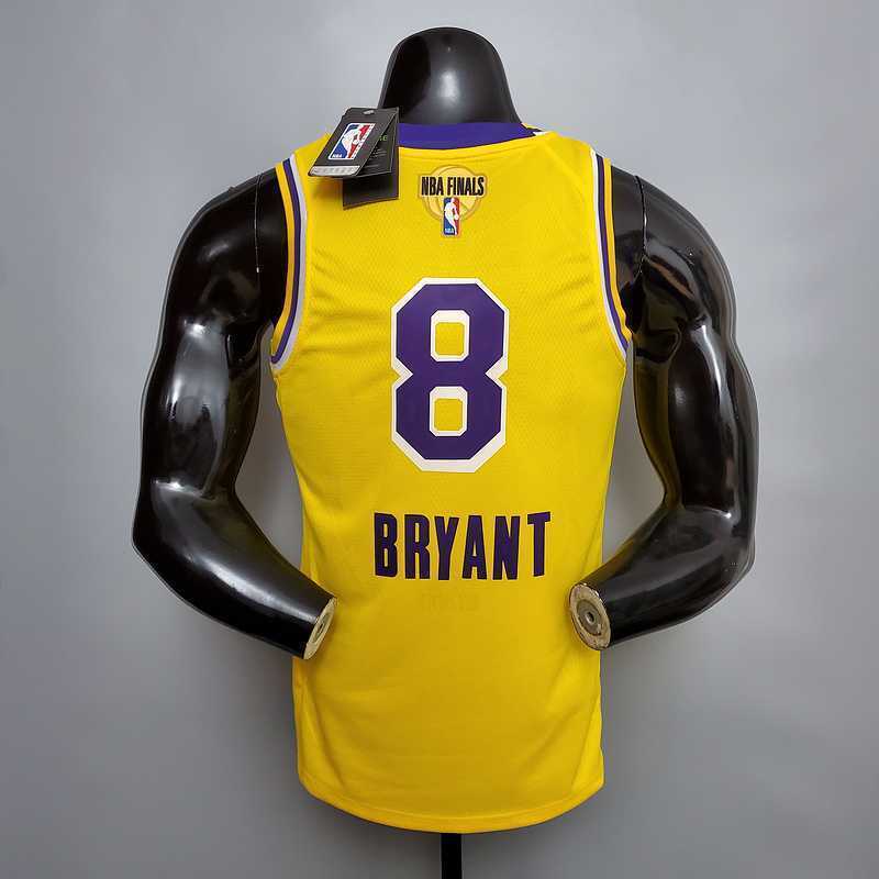 New Bryant #8 Lakers Commemorative Edition Round neck yellow 1