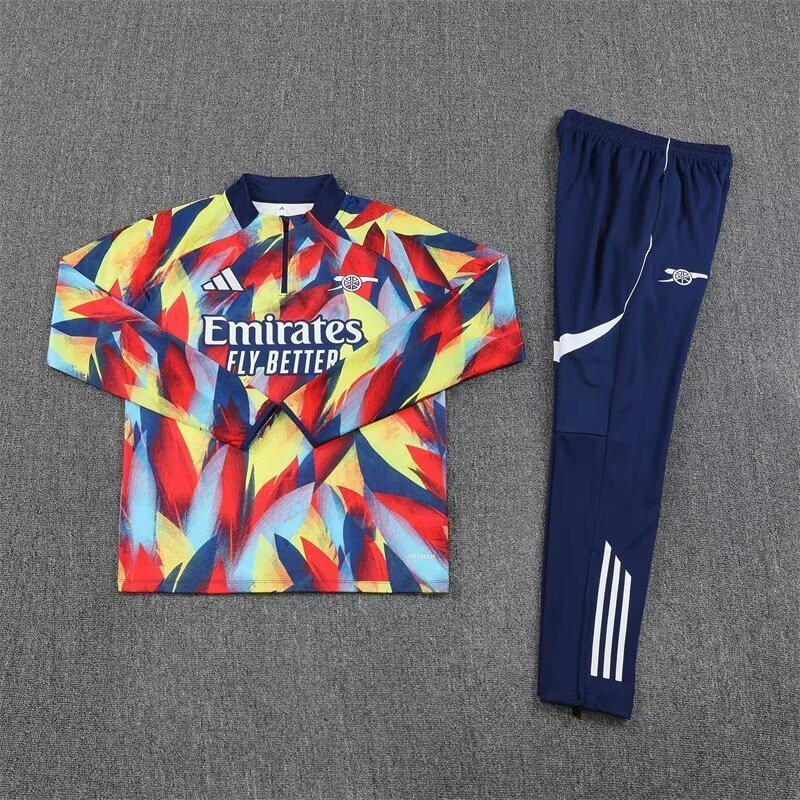 25-26 Arsenal Pre-Match Training Kits Long Football Tracksuits 2