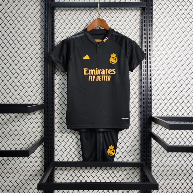 23-24 Kids Real Madrid Third away Size 16-28 Soccer Jerseys
