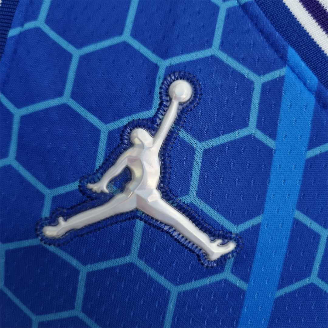 2022 BALL#1 Charlotte Hornets City Edition Blue NBA Jersey 1