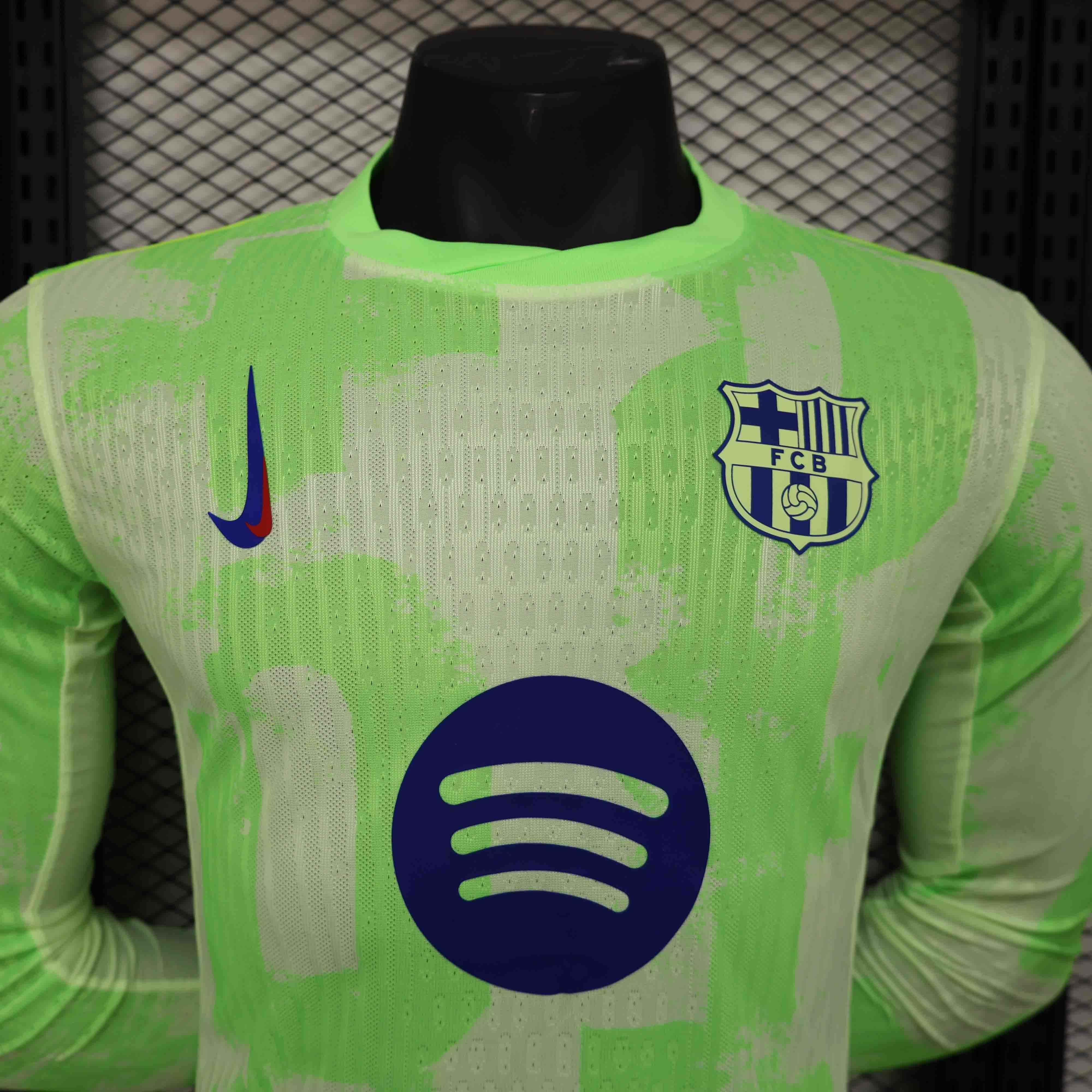 24-25 Barcelona Third Without Spotify Text Long Sleeve Kit Player Version Shirt AAAAJersey Supp 1